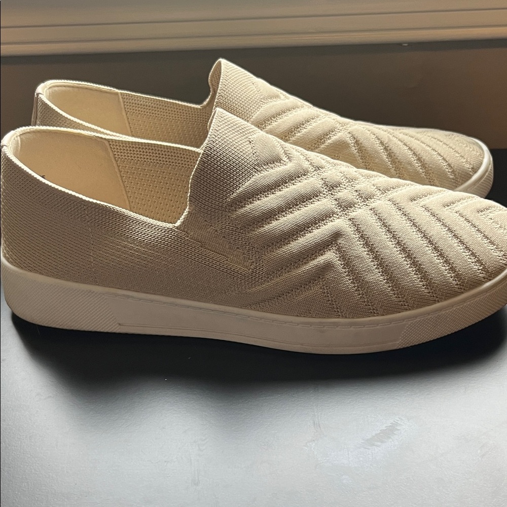 White Mountain Quilted Slip-On Sneakers - Neutral Beige 9